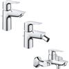 SET MISCELATORI GROHE STARTEDGE LAVABO BIDET E VASCA ESTERNO CROMATO