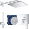 SET DOCCIA GROHE EUROCUBE CON SOFFIONE QUADRO 310 MONO CROMATO