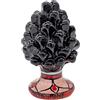 sicilia bedda - Pigna Siciliana in Ceramica di Caltagirone - Piede Decorato - 100% Artigianato Siciliano (Altezza 12 Centimetri, Nero)