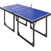 HOMCOM Tavolo da Ping Pong Pieghevole e Salvaspazio con Rete da Gioco per Interno, in Acciaio e MDF, 182x91x76cm, Blu|Aosom
