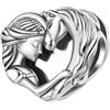 luvhaha Le donne amano il ciondolo animale in argento Sterling 925, perla a forma di cuore, compatibile con bracciale Pandora Charm, keineKeine Größe verfügbar, Argento sterling, Zirconia cubica sintetica
