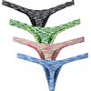 iKingsky Strings da uomo con grande sacchetto a vita bassa T-Back Uomini Biancheria Intima Tanga Sexy Mutande, Confezione da 4, XXL