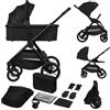 LIONELO Layla Passeggino 2 in 1 con Navicella dalla Nascita a 48 Mesi | Fino a 22 kg, Navicella fino a 9 kg, Schienale e Poggiapiedi Regolabili, AiryDots, Ruote PU 360° e Sospensioni Complete
