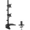 Techly 027552 Supporto da Scrivania 2 Monitor 13-27 Fissaggio con Base o Vite Passante Nero