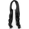 Zclro Parrucca Nera, 70cm Lungo Ondulato Donna Nera, Parrucca per Feste e Cosplay