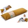 Totsy Baby Cuscino per dormire sul fianco 40x145 cm - cuscino lungo ergonomico Body Pillow fodera Bouclé morbido traspirante sfoderabile - certificato OEKO-TEX Mostarda