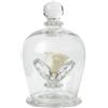 DC DEBORA CARLUCCI Debora Carlucci Rosa Stabilizzata in Campana di Vetro con 3 Petali - Fiore Eterno in Vetro Cristallo, Idea Regalo Elegante, Bomboniera di Lusso, Made in Italy - 15x10 cm (Bianco)