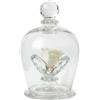 DC DEBORA CARLUCCI Debora Carlucci Rosa Stabilizzata in Campana di Vetro con 3 Petali - Fiore Eterno in Vetro Cristallo, Idea Regalo Elegante, Bomboniera di Lusso, Made in Italy - 10x6 cm (Bianco)