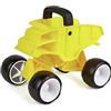 Hape - Autocarro Giallo con cassone Ribaltabile e Ruote indipendenti - Camion da Spiaggia per Gioco all'Aperto Bambini/e dai 12 Mesi