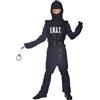 amscan Costume da agente SWAT per bambini, Nero, 3-4 Anni