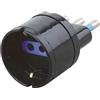 ECOVA ADATTATORE DA SCHUKO A SPINA ITALIANA 16A NERO IN BLISTER -ECO30036