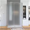 Parama Box doccia cromato 3 lati 90x140x90cm porta battente con cernire e due pareti fisse vetro 6mm anticalcare opaco h190 | Lerici