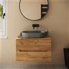 Parama Lavabo da appoggio ovale in microcemento 60x35x12 cm grigio | Iseo