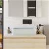 Parama Lavabo da appoggio rettangolare in microcemento 50x32,5x12 cm bianco | Lesina