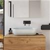 Parama Lavabo da appoggio rettangolare in microcemento 53x35x13 cm bianco | Braies