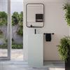 Parama Lavabo freestanding quadrato 45x45x90cm in microcemento bianco | Flores