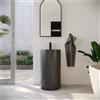 Parama Lavabo freestanding tondo 45x83 cm in micrcocemento nero | Coral