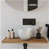 Parama Lavabo da appoggio tondo in microcemento 22,5x15,5 cm bianco | Sevan