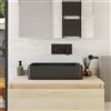 Parama Lavabo da appoggio rettangolare in microcemento 50x32,5x12 cm nero | Lesina
