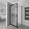 Parama Box doccia 80x70 cm apertura a battente profili neri vetro 6mm trasparente | Apulia