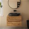 Parama Lavabo da appoggio ovale in microcemento 60x35x12 cm nero | Iseo