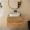 Parama Lavabo da appoggio ovale in microcemento 60x35x12 cm beige | Iseo