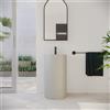 Parama Lavabo freestanding tondo 45x83 cm in micrcocemento beige | Coral