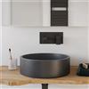 Parama Lavabo da appoggio tondo in microcemento 39x12 cm nero | Ness