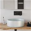 Parama Lavabo da appoggio tondo in microcemento 39x12 cm bianco | Ness