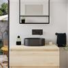 Parama Lavabo da appoggio ovale in microcemento 40x28x12 cm nero | Bolsena