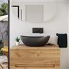 Parama Lavabo da appoggio ovale in microcemento 54,8x34,8x18,5 cm nero | Onega
