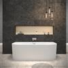 Parama Vasca da bagno a muro centrale 170cm in acrilico cannettata bianco lucido | Leila