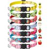 LAFAYI Confezione da 7 collari staccabili per gatti con campane e ciondoli a forma di frutta, collare di sicurezza per gattini, regolabili, ideali per ragazze, gatti, ragazzi, gatti, gatti, accessori per
