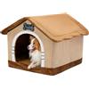 Jiupety Accogliente cuccia per cani, marrone, L-Plus, 76 x 66 x 63 cm