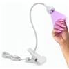 Generico Lampada UV LED Unghie con Clip da Tavolo, Mini Lampada Portatile per Semipermanente e Nail Art, Braccio Flessibile Rotazione 360°, Pulsante On/Off sul Cavo, Luce per Manicure da Casa