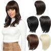 PARXITN Topper per capelli da donna, sintetico, marrone, 30 cm, lunghezza delle spalle, toupet con frangia, capelli dritti per capelli sottili