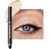 Lestpola Beige Nude Ombretto Stick Matte Rotabile Crema Eyeshadow Stick Impermeabile Lunga Lunga Durata, Morbida Texture Setosa Altamente pigmentato Crayon Primer con Smudger, Regali per Donne 01