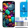 GOLDWANGWANG Display per iPhone 13 PRO Max, Schermo LCD Full HD 6,7 Touch Screen Digitizer Parti di Ricambio con Kit di Riparazione e Protezione Schermo
