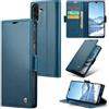 Idhiem Flip Libro Wallet Cover per Samsung Galaxy A26, Blu | Pelle PU Premium, Custodia Portafoglio Flip Libro, Blocco RFID, Slot per Carte, Antiurto Wallet Cover, Funzione Supporto