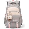 Amythe Zaino Ragazza Scuola Elementare Media Leggero Grande con Pettorina | 30L Zaino Scuola Idrorepellente, Adatto al Trolley, Casual Zaini Porta PC, Ragazze 9 ai 16 anni, Ritorno / Viaggio, Grigio