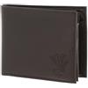 Oxmox Pelle portafoglio Leather RFID Protect Querscheinbörse Frog 2.0 Embossed Brown marrone scuro