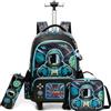 HTgroce Zaino Trolley Bambini Zainetto Scuola Elementare Bambino, Zainetto Scuola Trolley Terza