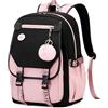 Amythe Zaino per Bambine delle Scuole Elementari, Zainetto Casual alla Moda per Ragazze da 8 a 16 anni, Zaini Porta PC per Bambini con Ciondolo Carino, Adatto al Carrello, Verde