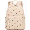 LEDAOU Mini zaino borsa per ragazze mai piccolo zaino per donne adolescenti bambini scuola viaggio borsa a tracolla, Velluto a coste Fragola Beige, S