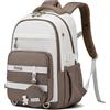 Amythe Zaino Ragazze - Zaino Scuola per Adolescenti Impermeabile per Laptop 15.6 - Cartella Casual per Scuola Elementare Media Superiore 10-18 Anni - Adatto per Carrello -Marrone