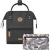 Cabaïa - Zaino Adventurer Le Havre - Mini 10L - Idrorepellente - scomparto per PC fino a 10,5″ - 2 tasche intercambiabili - Vegan certificato - Zaino da viaggio, lavoro e scuola - Nero