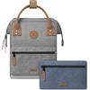 Cabaïa - Zaino Adventurer New York - Small 10L - Idrorepellente - scomparto per PC fino a 10,5″ - 2 tasche intercambiabili - Vegan certificato - Zaino da viaggio, lavoro e scuola - Grigio
