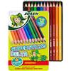 JOLLY Superstick Matite Colorate DELTA, Matite Colorate Triangolari | Resistenti e Infrangibili, Non Tossiche, 12 Pezzi in Custodia In Metallo, Prodotto di Qualità