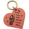 Handmade Portachiavi in Vera Pelle per San Valentino, Aniversario, Compleanno, Portachiavi personalizzato inciso laser, Portachiavi messaggio amore, Portachiavi donna, Portachiavi idea Regalo San Valentino