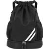 elthmpr Sacca sportiva con coulisse, zaino regolabile con coulisse, borsa sportiva per bambini con scomparto per palla, impermeabile, per giovani adulti, sport e viaggi